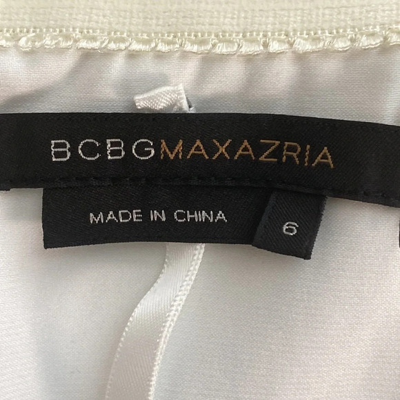 BCBGMaxAzria Green White Floral 100% Silk Strapless Maxi Dress Size 6 - Picture 10 of 10